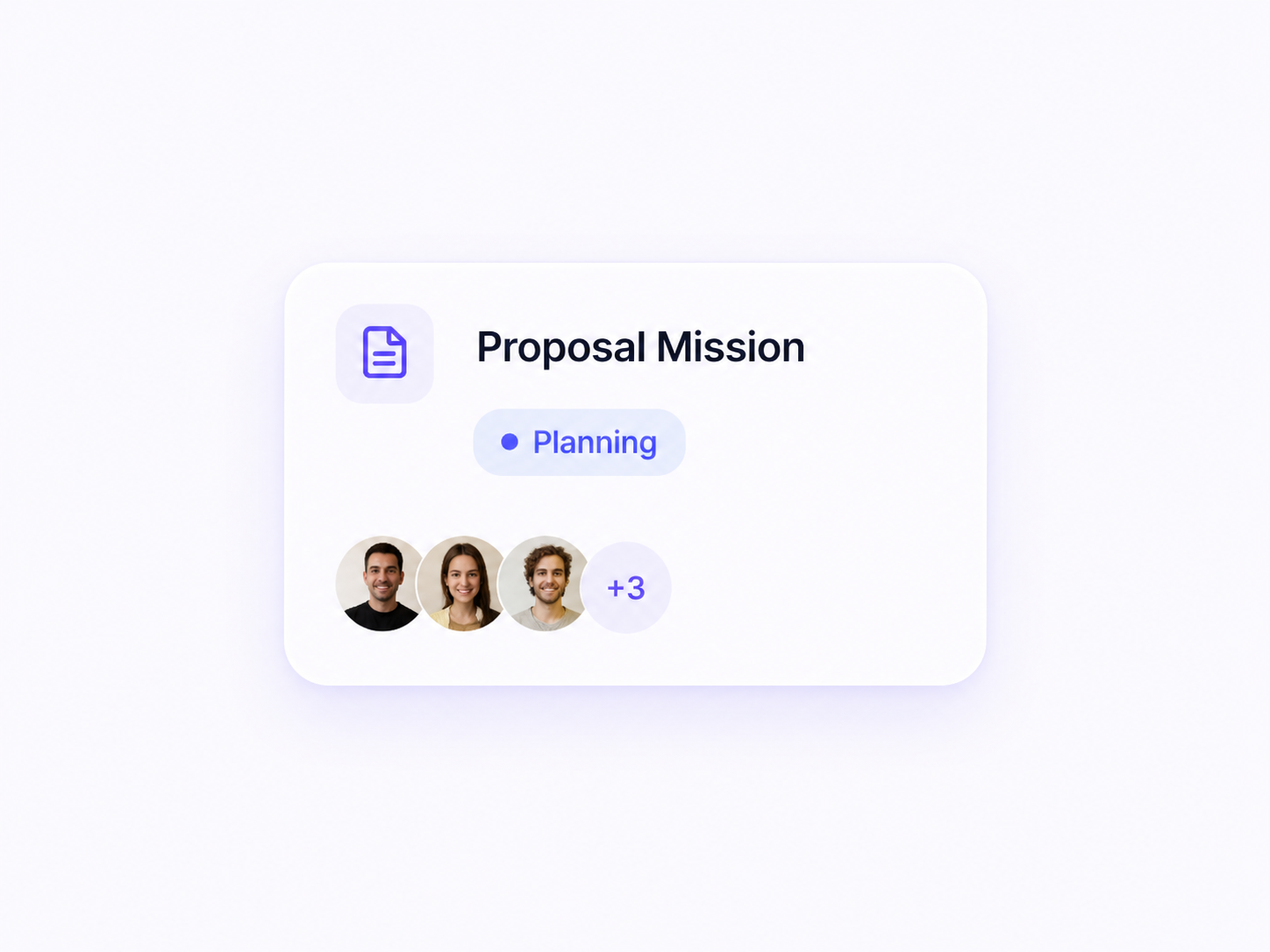 Proposal Mission planning card