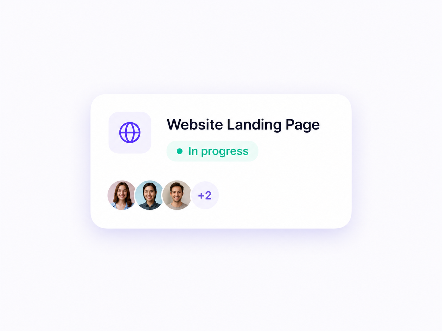 Website Landing Page mission card